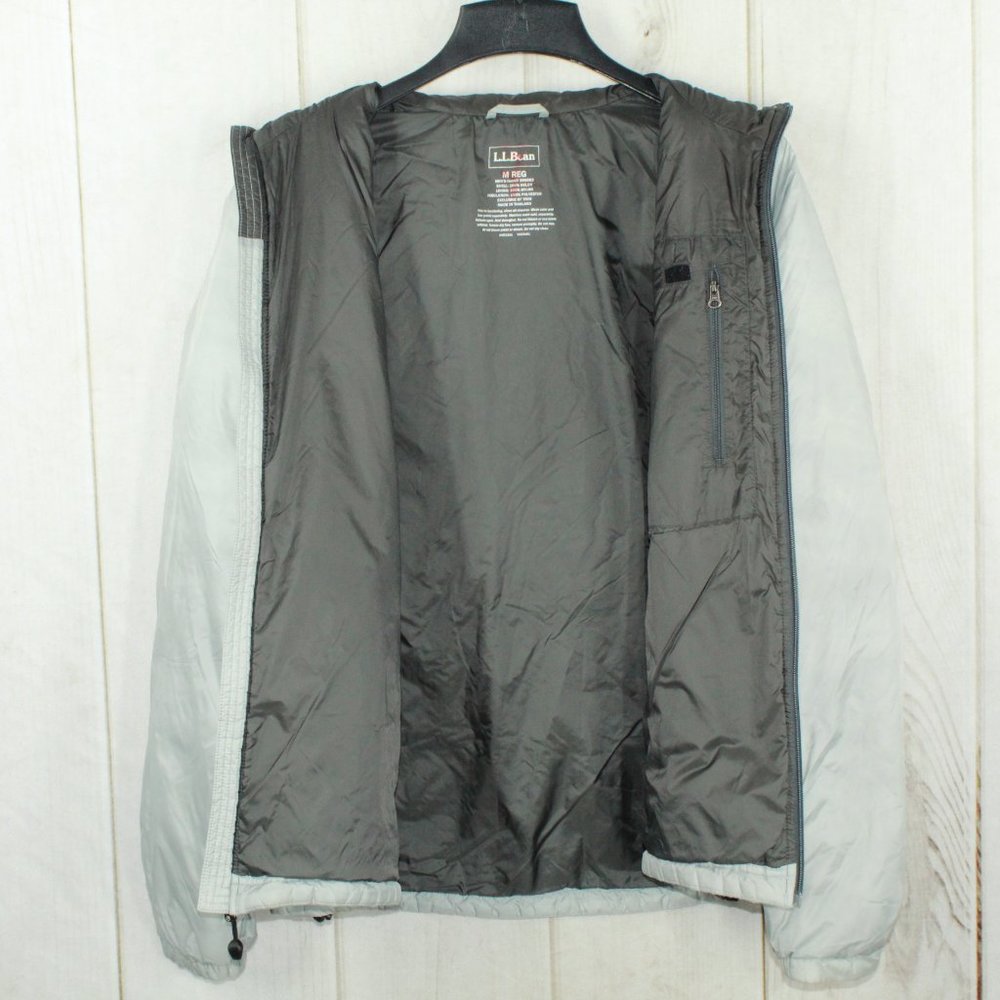 LL BEAN Gray Weather Challenge Full-Zip Primaloft Insulated Jacket Size M R - Picture 7 of 11